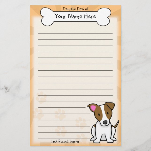 Kawaii Jack Russell Terrier Stationery (Front)