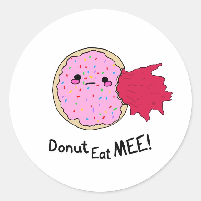Kawaii Jam Doughnut Eat Me Classic Round Sticker (Front)