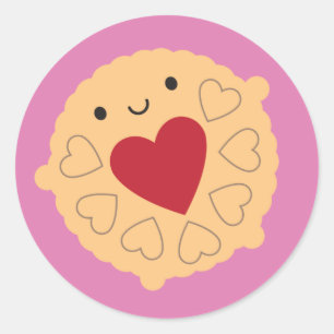 Kawaii Jammie Dodger Biscuit Classic Round Sticker