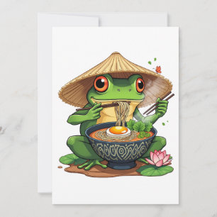 Kawaii Japanese Aesthetic Frog Noodles Thank You Card