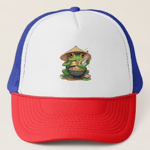 Kawaii Japanese Aesthetic Frog Noodles Trucker Hat