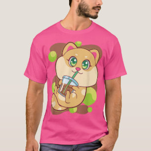Kawaii Japanese Anime Cat Bubble Tea Kitty Lover S T-Shirt