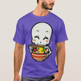 Kawaii Japanese Anime Skeleton Ramen for Unise  T-Shirt