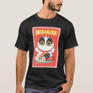Kawaii Japanese Cat Sushi Roll Neko Power T-Shirt