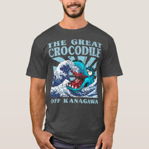 Kawaii Japanese Great Wave Great Crocodile Cute Ja T-Shirt