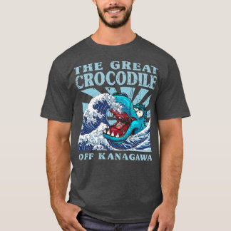 Kawaii Japanese Great Wave Great Crocodile Cute Ja T-Shirt