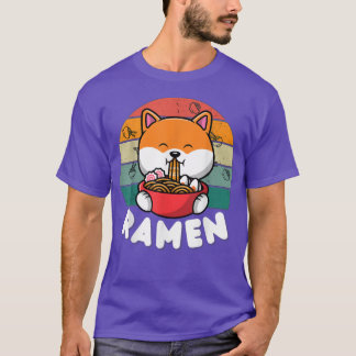 Kawaii Japanese Noodles Cute Anime Dog Shiba Inu R T-Shirt