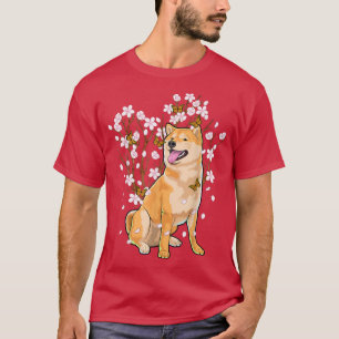 Kawaii Japanese Shiba Inu Cherry Blossom Flower Sa T-Shirt