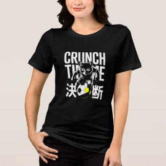 Kawaii Japanese Soccer Cat T-shirt for women Tri-Blend Shirt