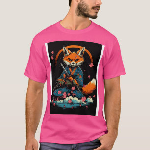 Kawaii Japanese Style Samurai Fox Cute T-Shirt