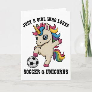 Kawaii Just Girl Who Loves Soccer And Unicorns Sco Card
