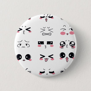 kawaii kaomoji 6 cm round badge