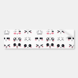 kawaii kaomoji bumper sticker