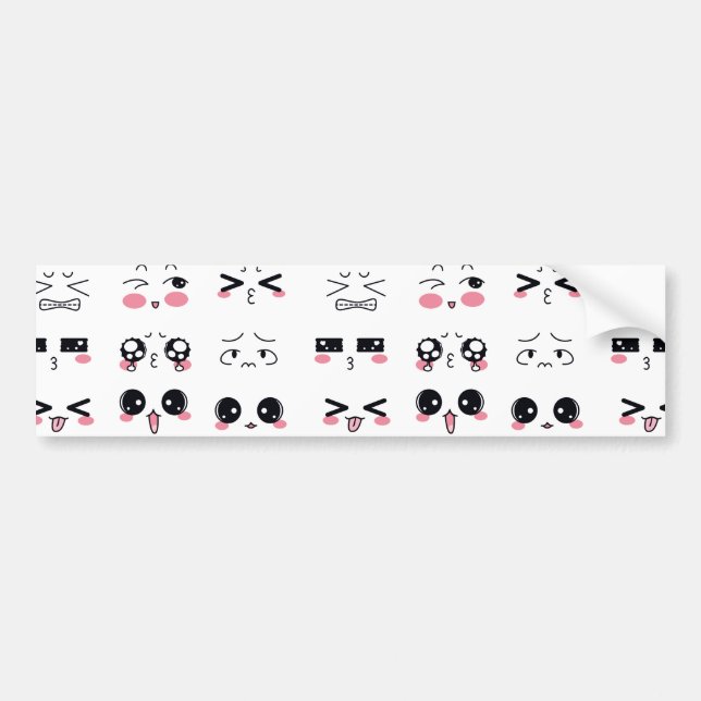 kawaii kaomoji bumper sticker (Front)