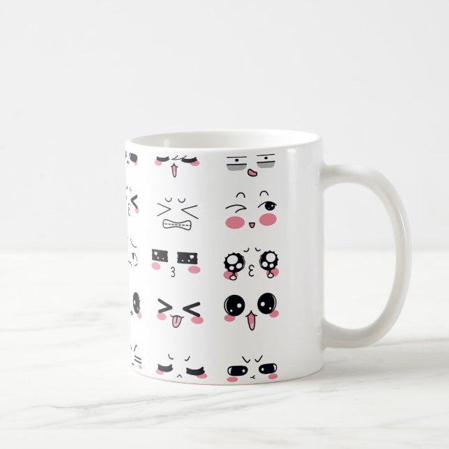 kawaii kaomoji coffee mug (Right)