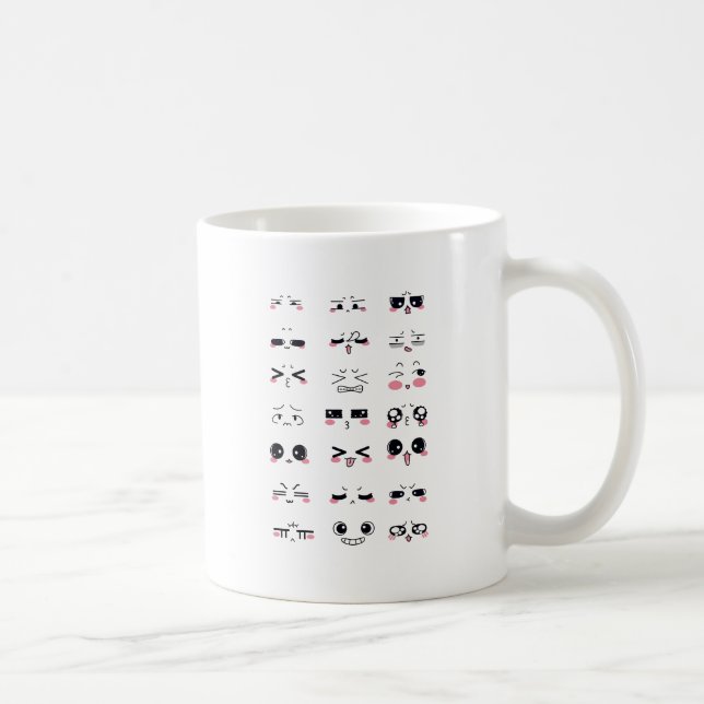 kawaii kaomoji coffee mug (Right)