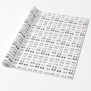 kawaii kaomoji wrapping paper