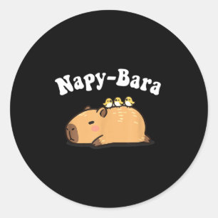 Kawaii Kids Sleep Napy Bara Boys Girls Capybara Pa Classic Round Sticker