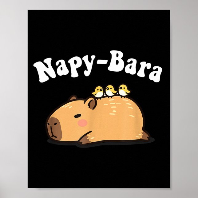 Kawaii Kids Sleep Napy Bara Boys Girls Capybara Pa Poster (Front)
