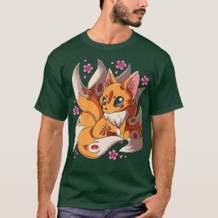 Kawaii Kitsune Fox Japanese Nine Tailed Fox Magica T-Shirt