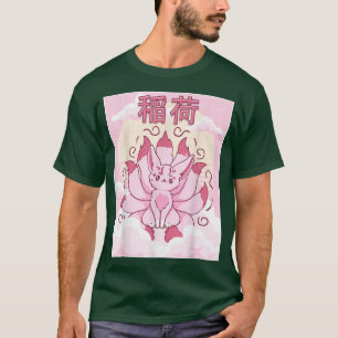 Kawaii Kitsune Inari Fo Japanese Aesthetic Nine Ta T-Shirt