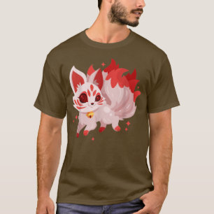 Kawaii Kitsune Nine Tails Japanese Fo Funny Anime  T-Shirt