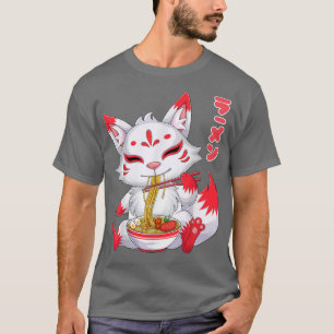 Kawaii Kitsune Ramen Noodles Japanese Anime Noodle T-Shirt