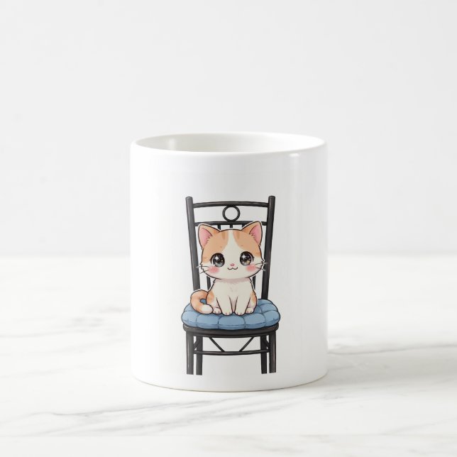Kawaii Kitty Boss Mug with Shiny Eyes (Center)