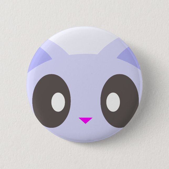kawaii kitty closeup 6 cm round badge (Front)