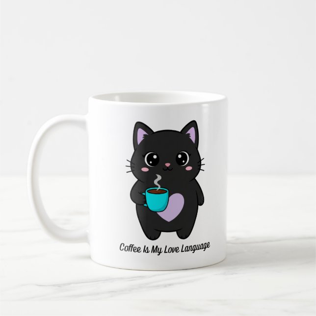 Kawaii Kitty Coffee Lover Gift | Cat Mom Cup (Left)