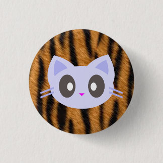 kawaii kitty tiger print 3 cm round badge