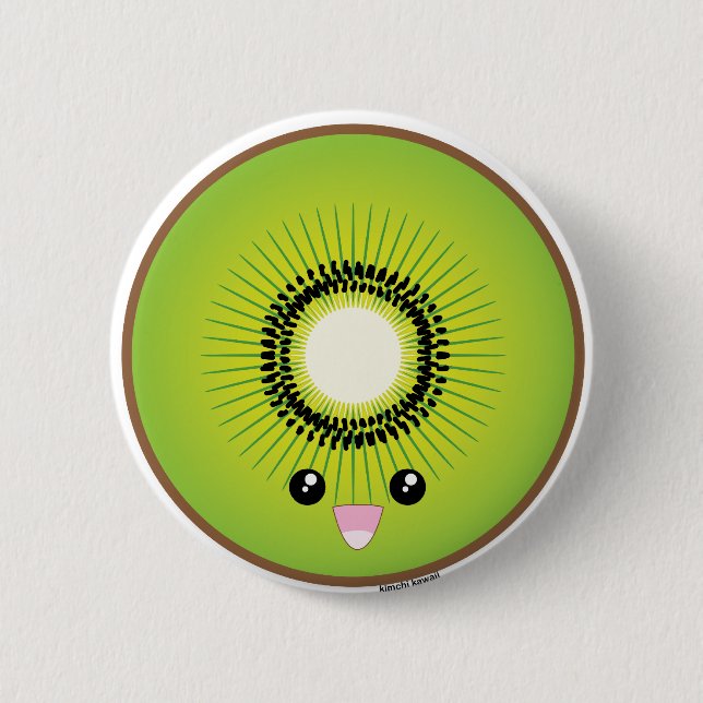 Kawaii Kiwi 6 Cm Round Badge (Front)