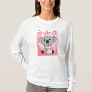 Kawaii Koala Retro Japanese Strawberry Milkshake T-Shirt