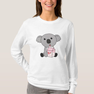 Kawaii Koala Retro Japanese Strawberry Milkshake T-Shirt