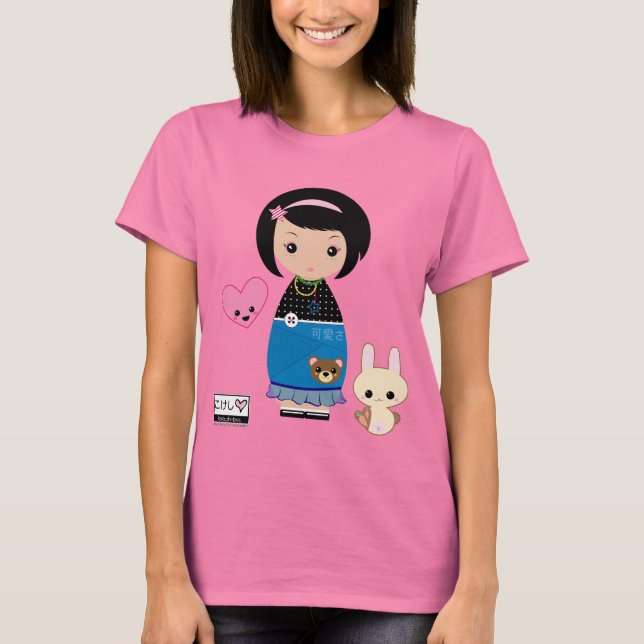 Kawaii Kokeshi Ringer Tee (Front)