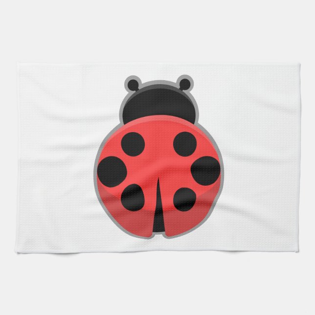 Kawaii Ladybug Tea Towel (Horizontal)
