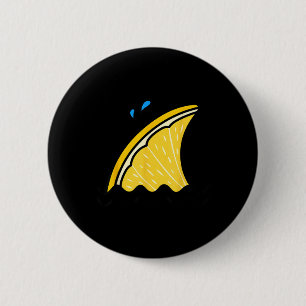 Kawaii Lemon Lime Shark Fin Funny Family Summer 6 Cm Round Badge
