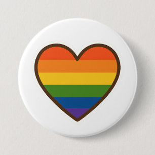 Kawaii LGBTQ+ Pride Heart 7.5 Cm Round Badge