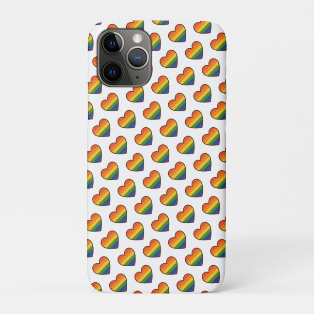 Kawaii LGBTQ+ Pride Heart Case-Mate iPhone Case (Back)