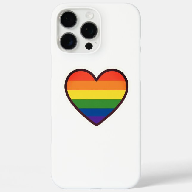 Kawaii LGBTQ+ Pride Heart Case-Mate iPhone Case (Back)