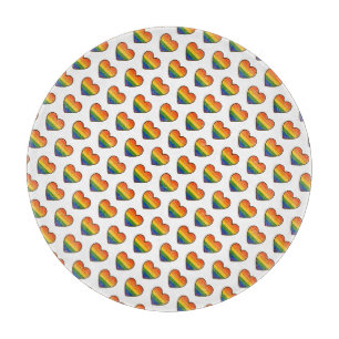 Kawaii LGBTQ+ Pride Heart Cutting Board