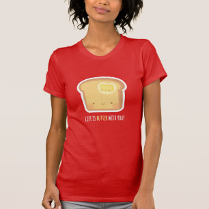 Kawaii Life is Butter with You Couple Pun Tee