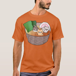 Kawaii Little Cats In Soup, Funny Anime Cats In Ra T-Shirt