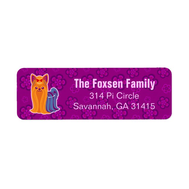 Kawaii Long Hair Yorkie Cartoon Dog (Front)