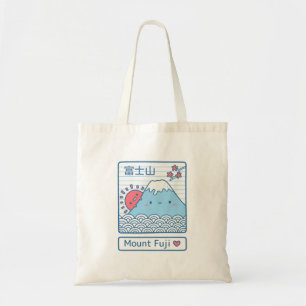 Kawaii Love Mount Fuji and Sun Japan Doodle Tote Bag