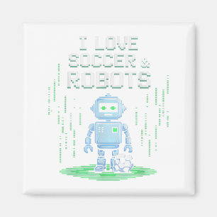 Kawaii Love Soccer & Robots Just Boy Who Score Magnet
