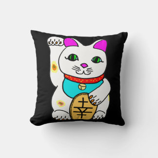 Kawaii Lucky Cat Maneki Neko Beckoning Cushion