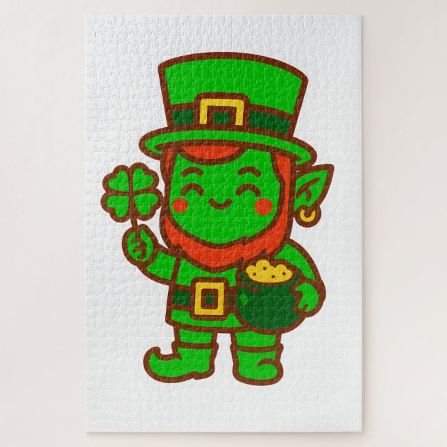 Kawaii Lucky Leprechaun Jigsaw Puzzle (Vertical)