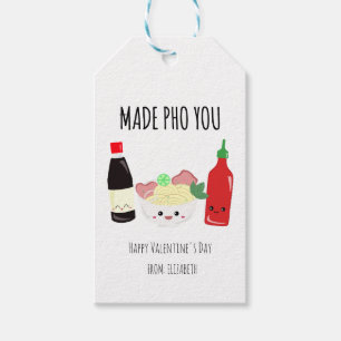 Kawaii Made Pho Each Other Valentine's Day Noodles Gift Tags