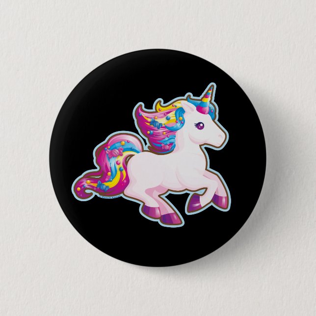 Kawaii Magical Candy Unicorn 6 Cm Round Badge (Front)